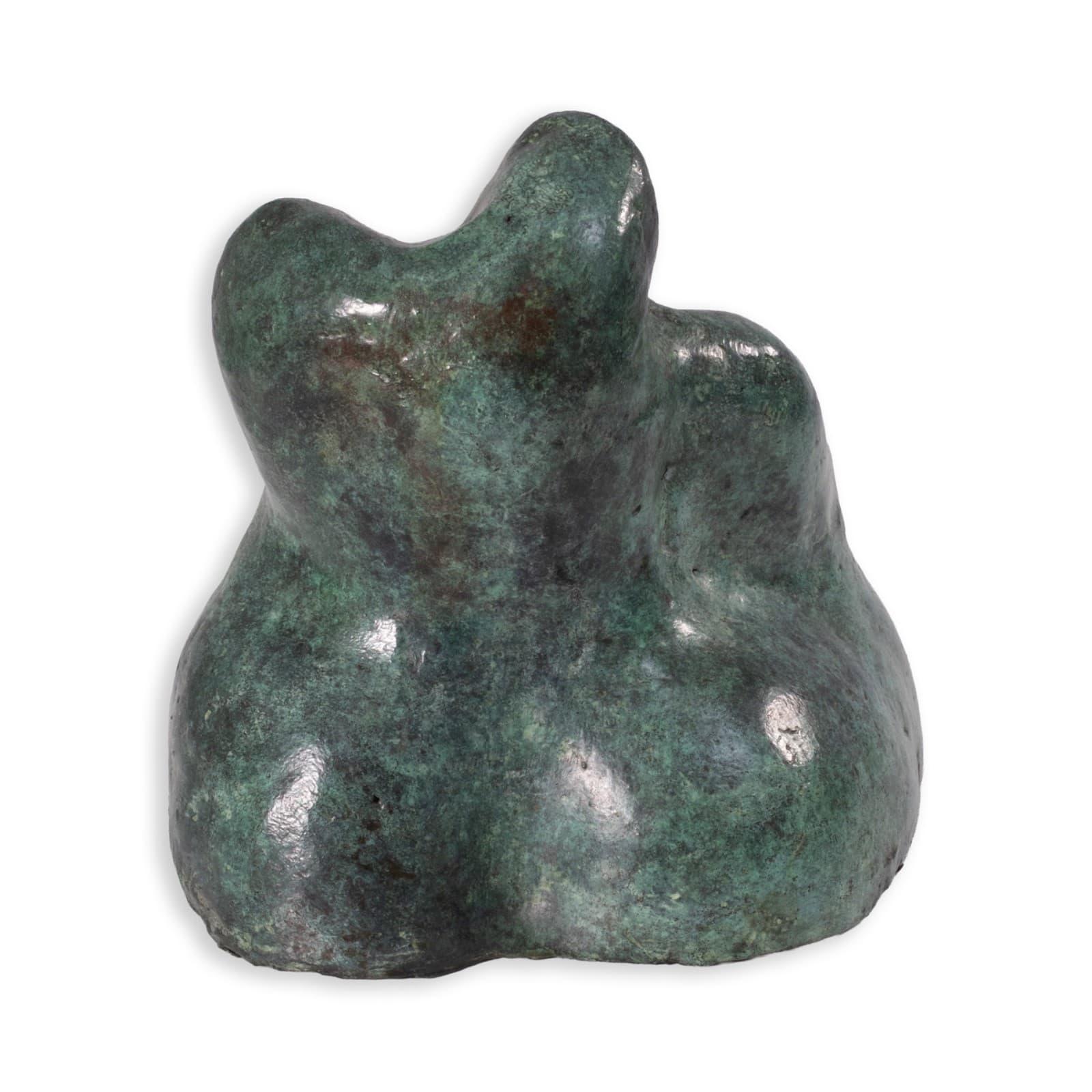 Richard Kozlow - Fez, 1996 Green Patinaed Bronze Modern Abstract Sculpture - Thumbnail 4