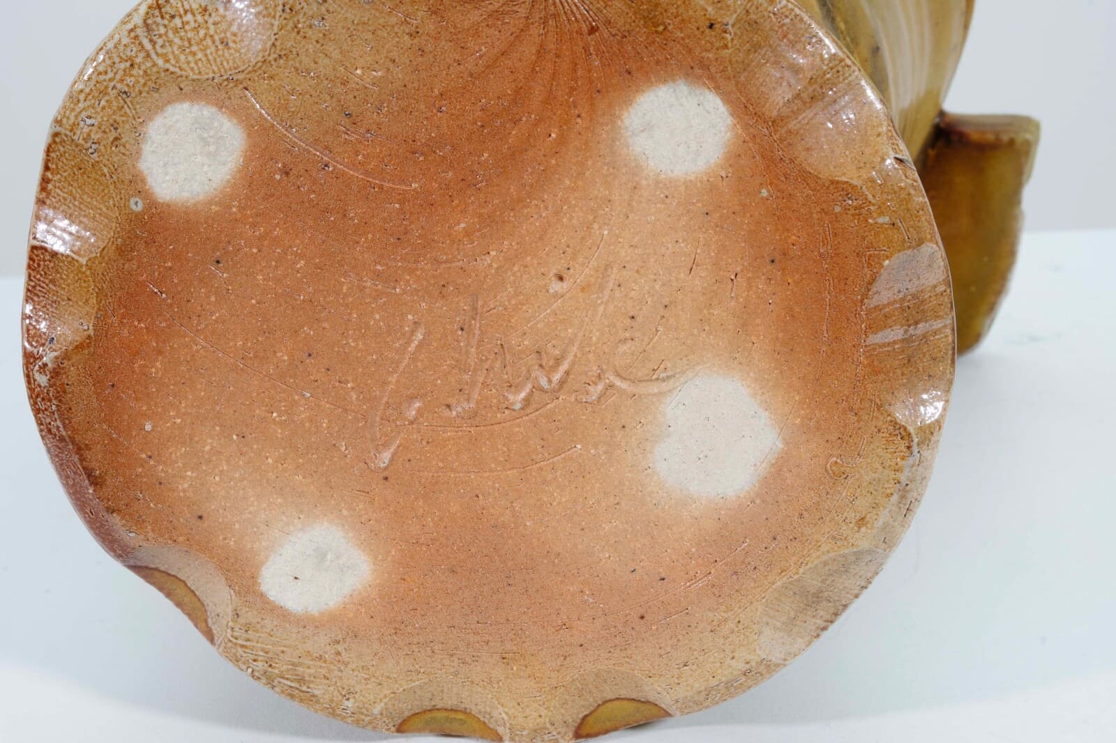 John Glick Modernist Stoneware Glazed Ceramic Rare Yellow Vase Signed - Thumbnail 11
