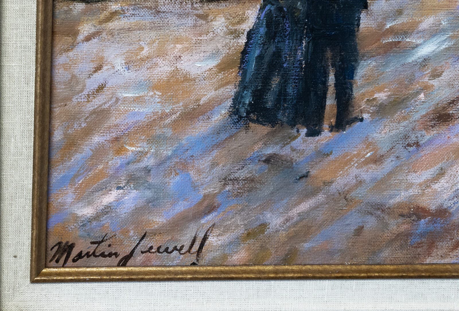 Martin Jewell On the Road to Rocquencourt Signed Impressionist Oil Painting - Thumbnail 4