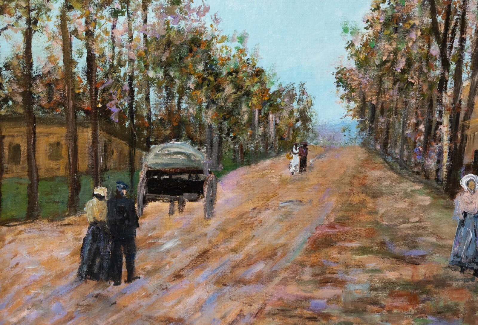Martin Jewell On the Road to Rocquencourt Signed Impressionist Oil Painting - Thumbnail 3