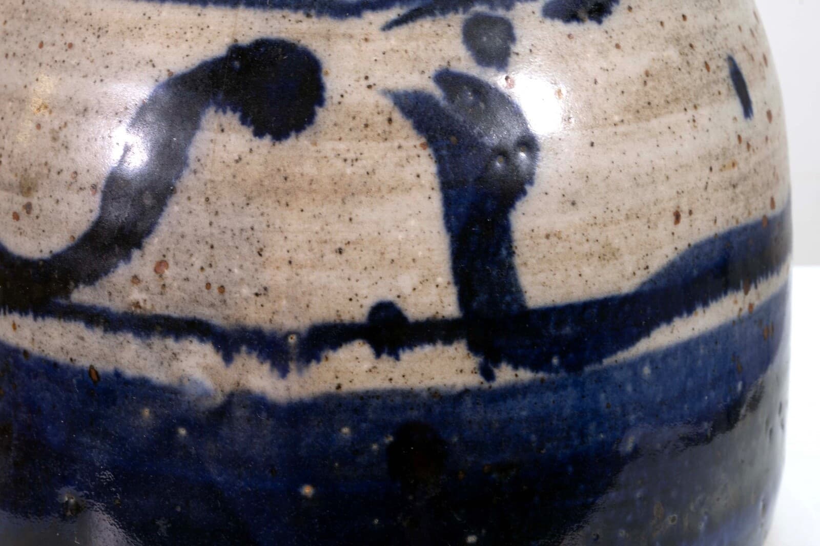 John Glick Ceramic Stoneware Blue Covered Vessel Signed and Stamped - Thumbnail 6