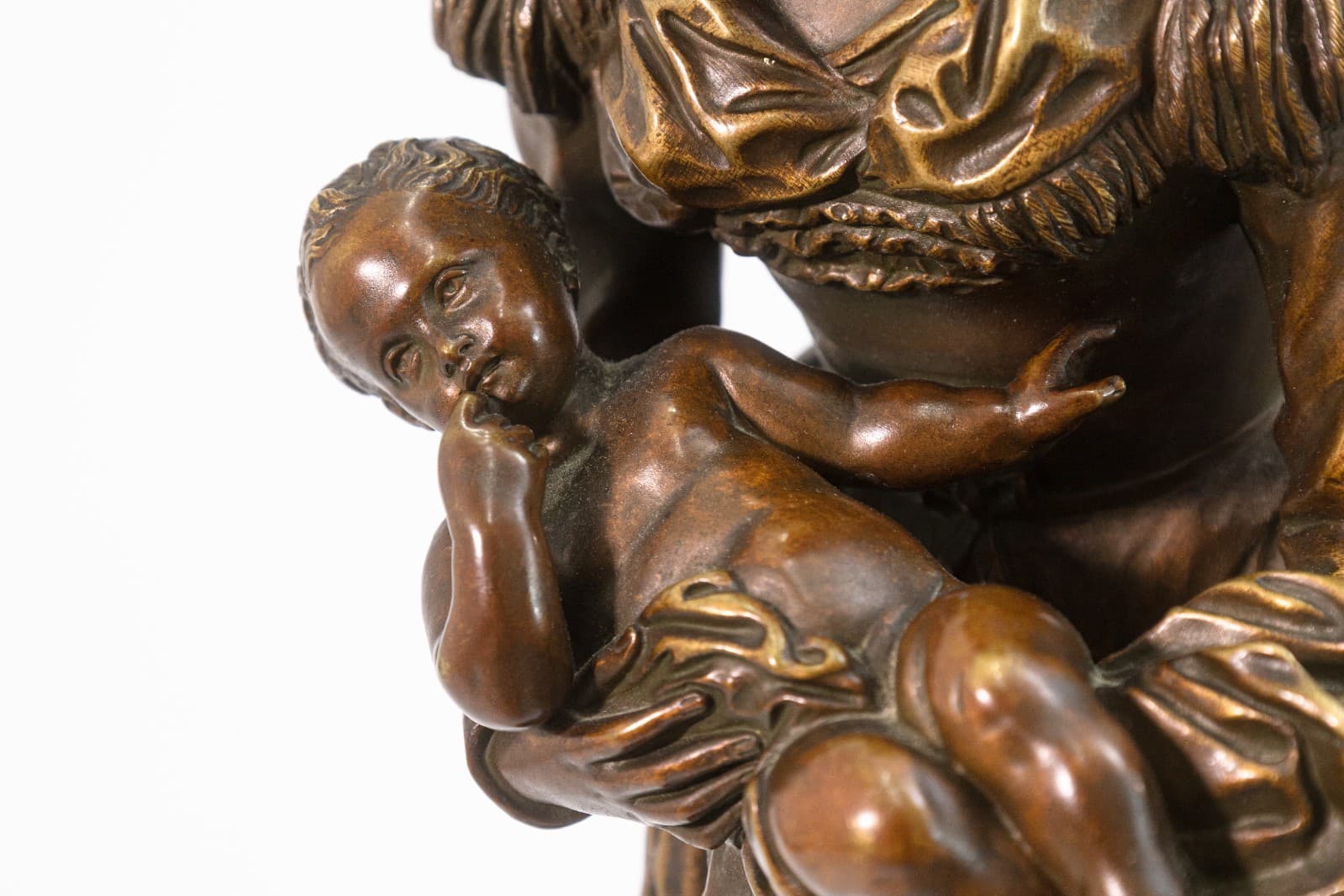 Pierre Louis Detrier (1822-1897) - Woman with Child, Bronze Figurative Sculpture - Thumbnail 3