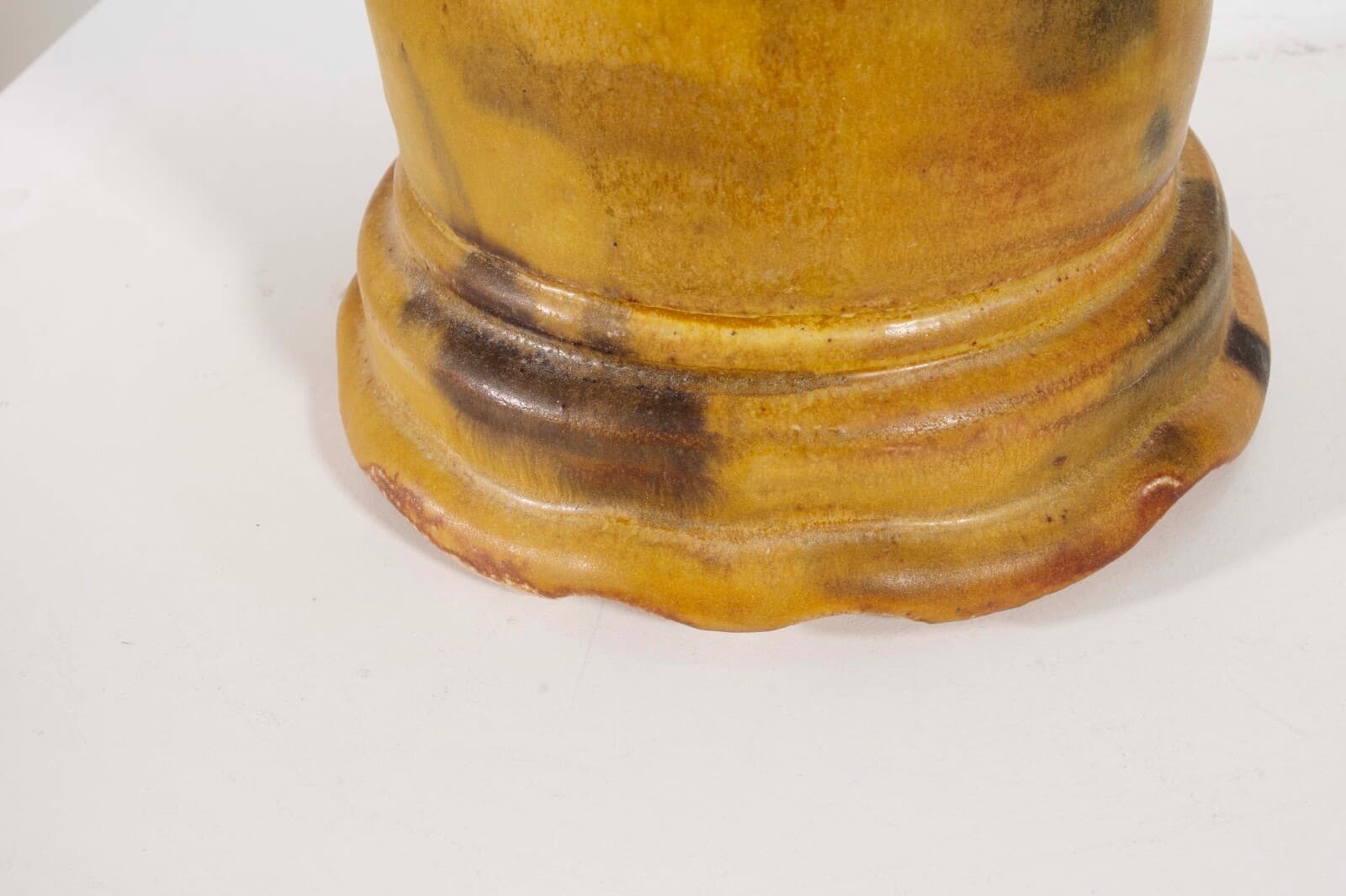 John Glick Modernist Stoneware Glazed Ceramic Rare Yellow Vase Signed - Thumbnail 8