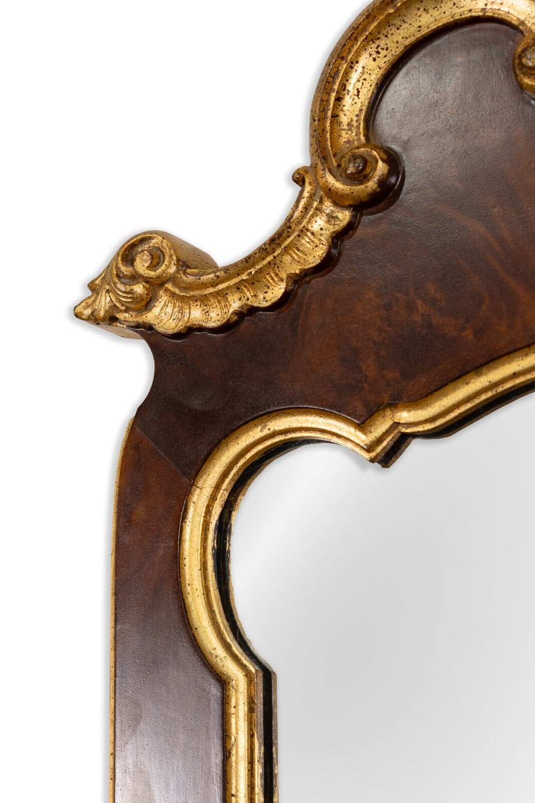 Vintage La Barge Model 1609 Burl Wood Mirror with Gilded Accents Made In Italy - Thumbnail 2