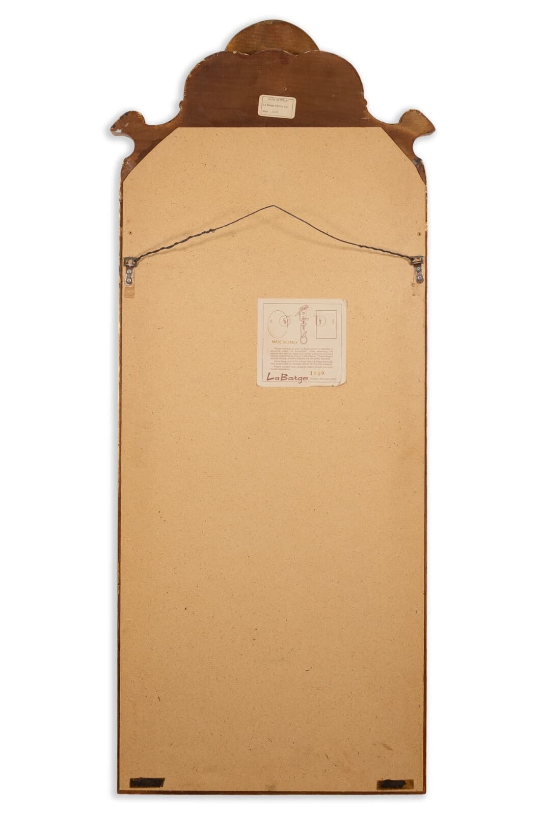 Vintage La Barge Model 1609 Burl Wood Mirror with Gilded Accents Made In Italy - Thumbnail 5
