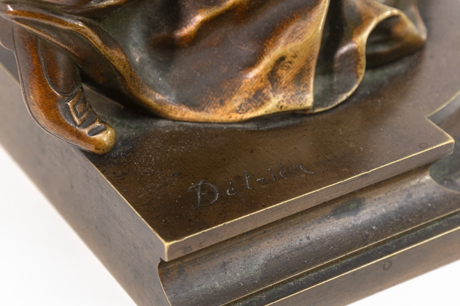 Pierre Louis Detrier (1822-1897) - Woman with Child, Bronze Figurative Sculpture - Thumbnail 5