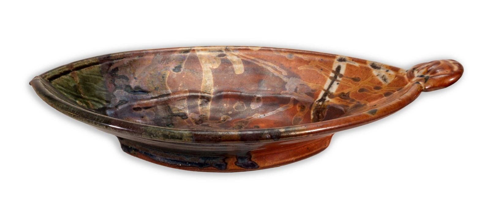 John Glick Modernist Stoneware Glazed Ceramic Serving Platter Signed and Stamped - Thumbnail 5