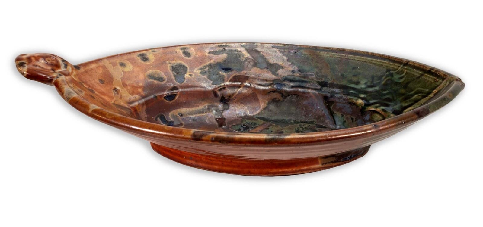 John Glick Modernist Stoneware Glazed Ceramic Serving Platter Signed and Stamped - Thumbnail 2