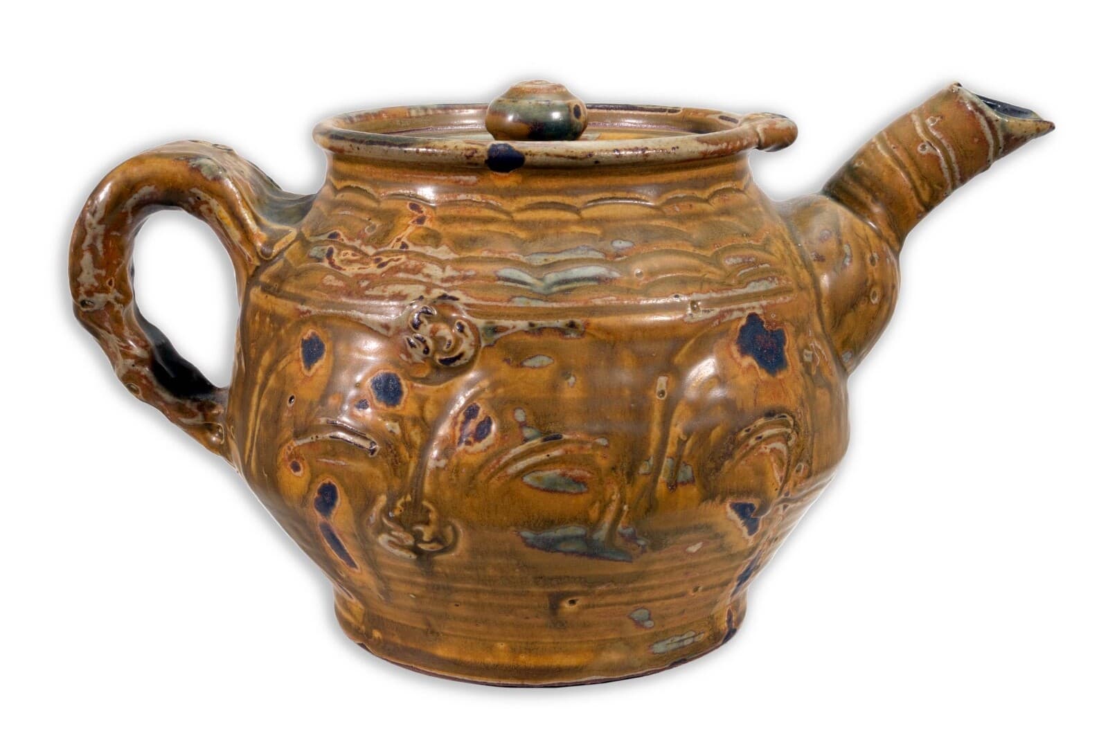 John Glick Modernist Stoneware Glazed Coffee Tea Pot Signed and Stamped