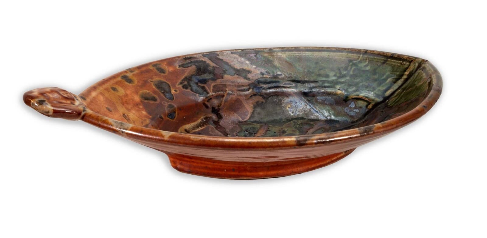John Glick Modernist Stoneware Glazed Ceramic Serving Platter Signed and Stamped - Thumbnail 3