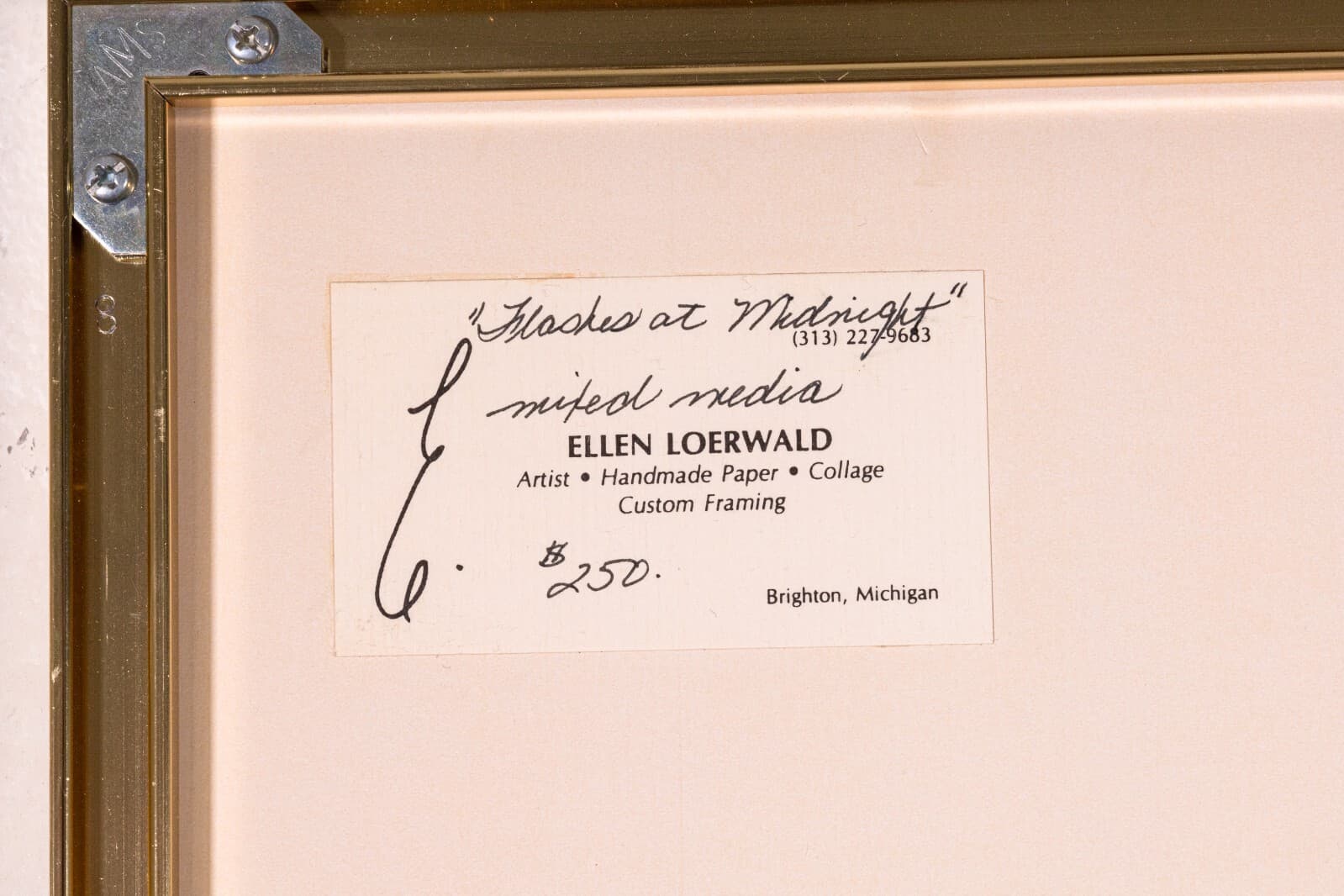Ellen Loerwald Flashes at Midnight Modern Mixed Media Painting on Board Framed - Thumbnail 11