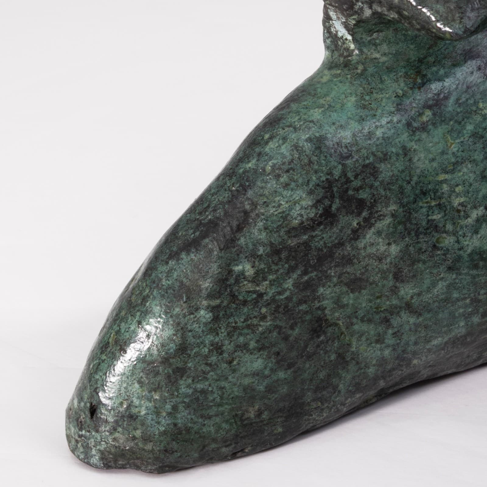 Richard Kozlow - Fez, 1996 Green Patinaed Bronze Modern Abstract Sculpture - Thumbnail 5