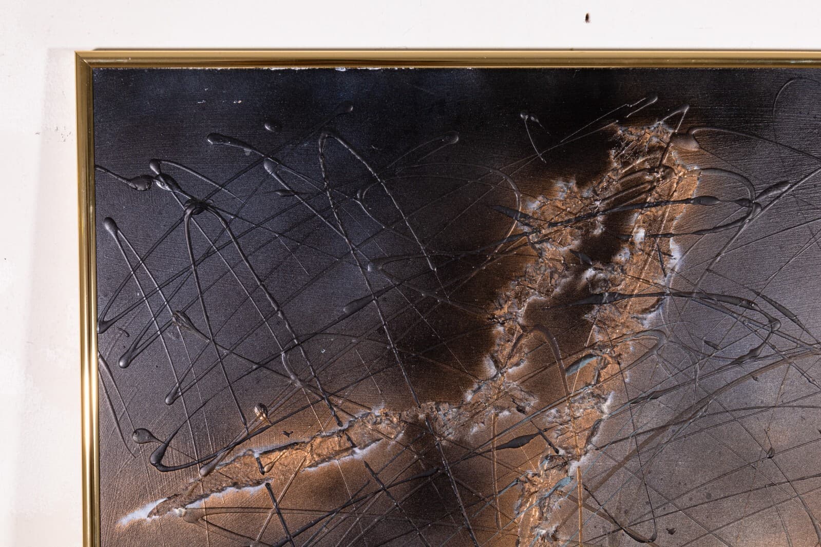 Ellen Loerwald Flashes at Midnight Modern Mixed Media Painting on Board Framed - Thumbnail 7