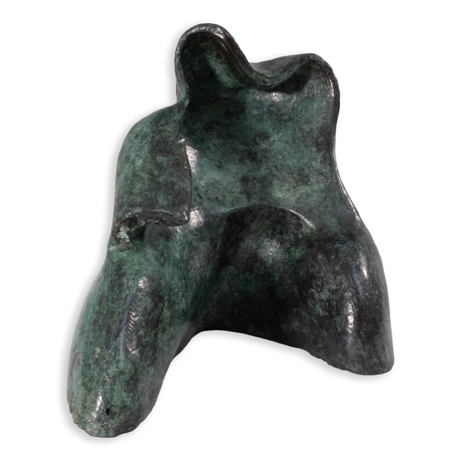 Richard Kozlow - Fez, 1996 Green Patinaed Bronze Modern Abstract Sculpture - Thumbnail 2