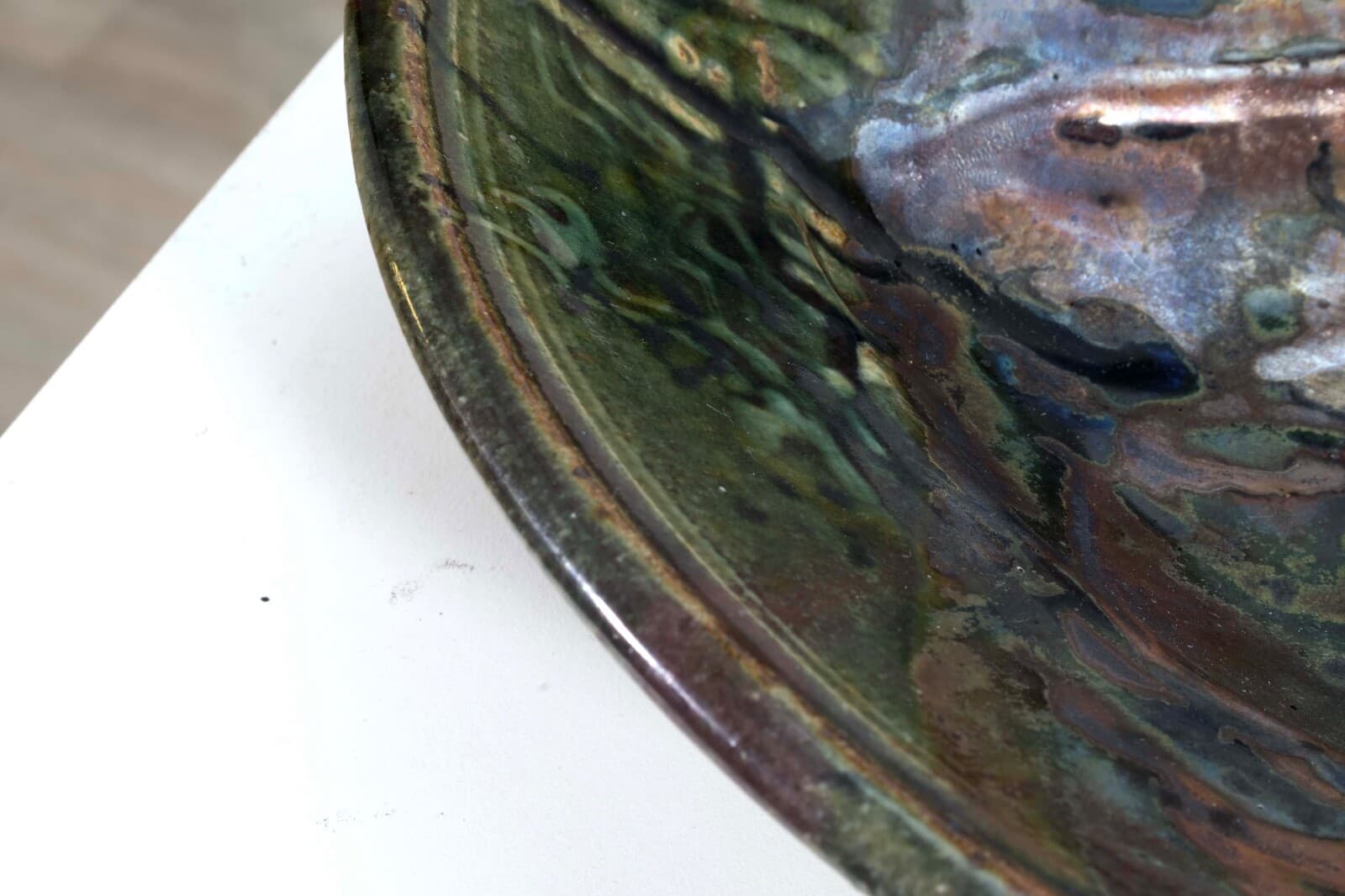 John Glick Modernist Stoneware Glazed Ceramic Serving Platter Signed and Stamped - Thumbnail 8