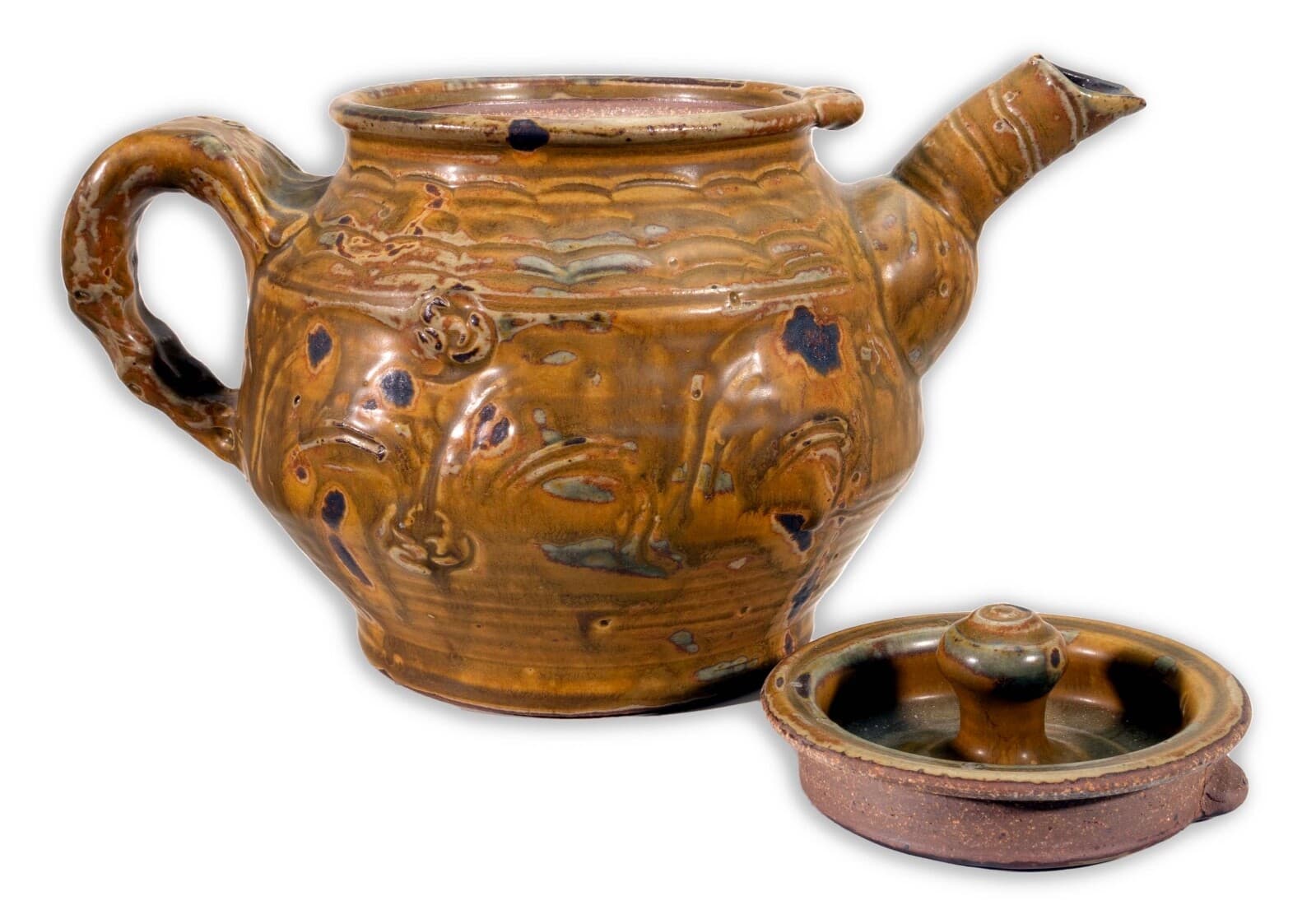 John Glick Modernist Stoneware Glazed Coffee Tea Pot Signed and Stamped - Thumbnail 5