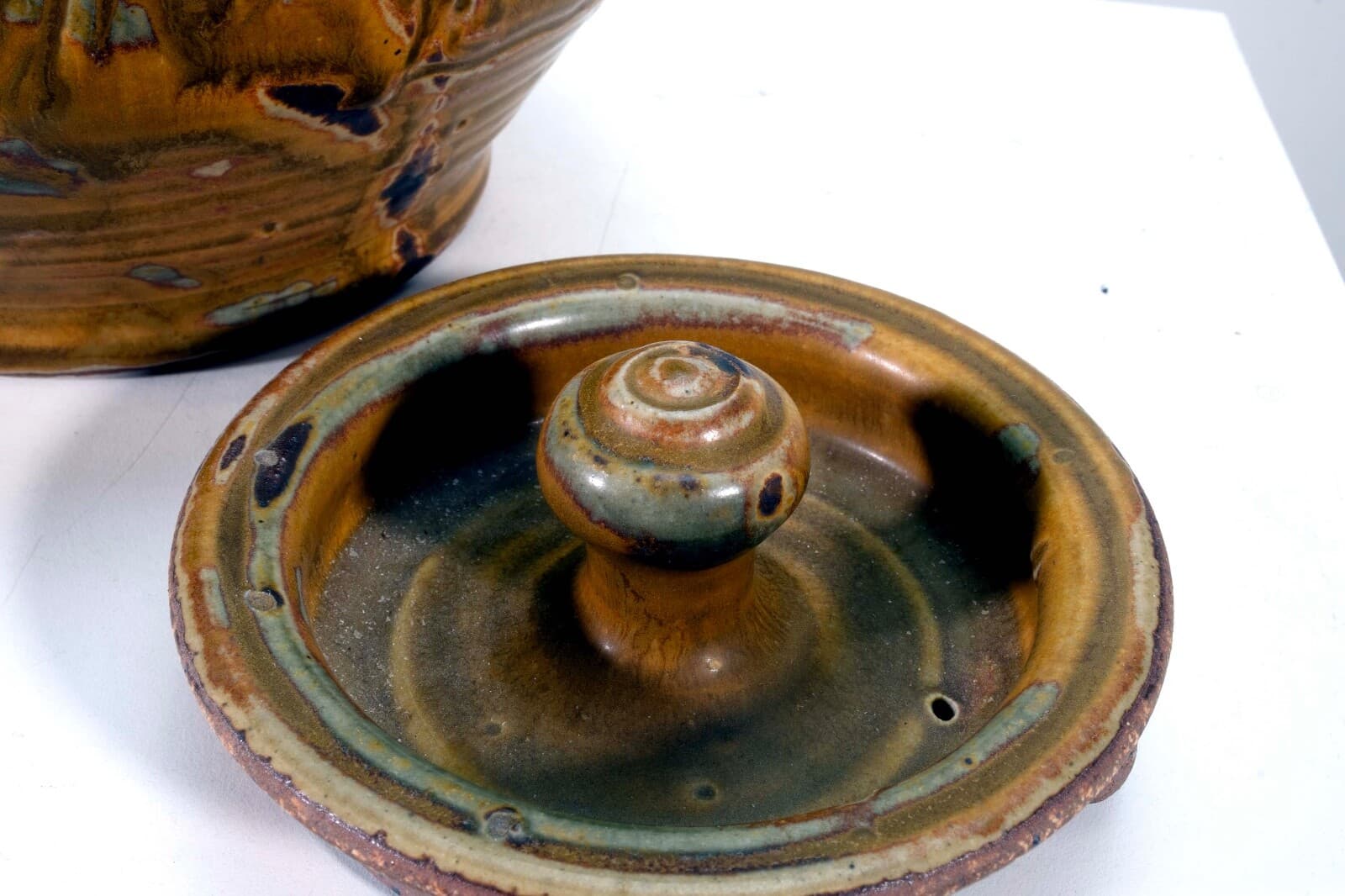 John Glick Modernist Stoneware Glazed Coffee Tea Pot Signed and Stamped - Thumbnail 6