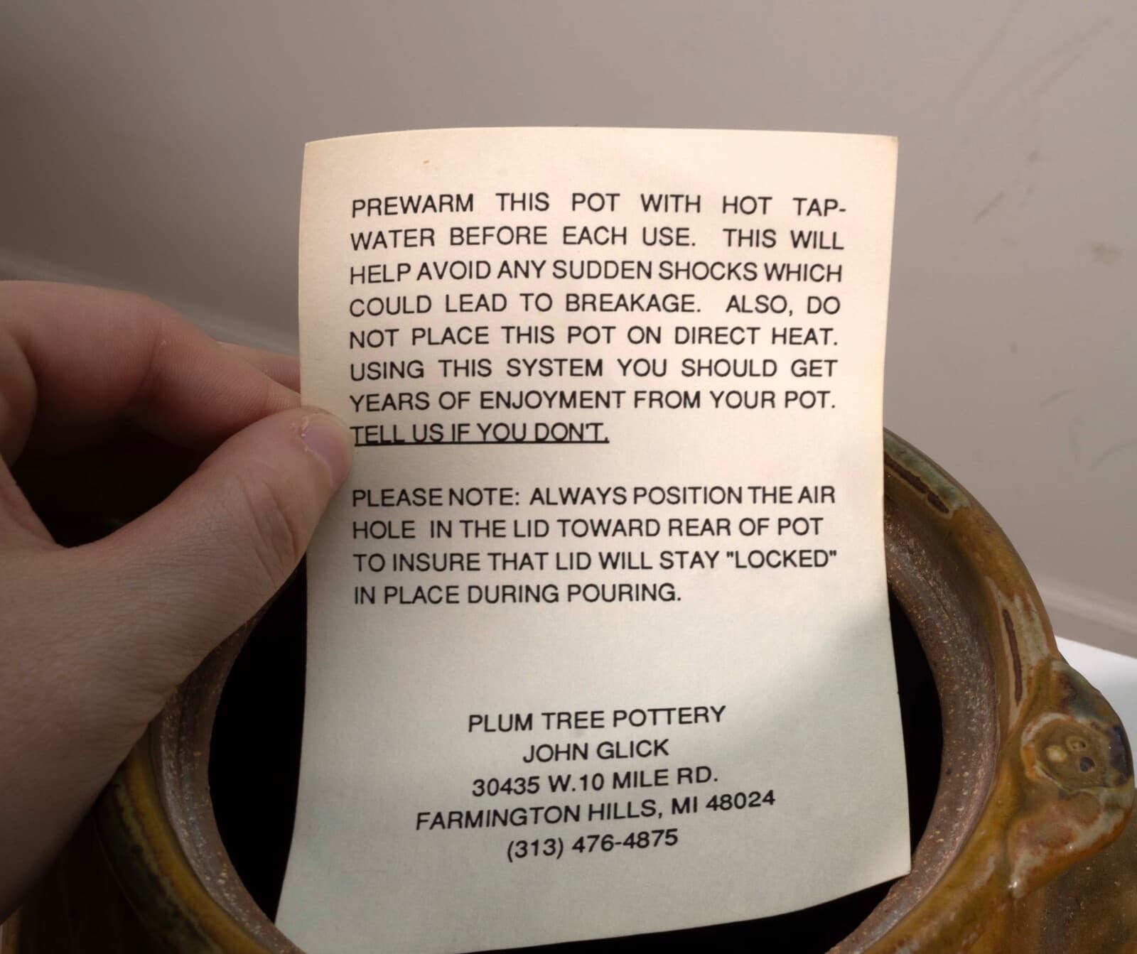 John Glick Modernist Stoneware Glazed Coffee Tea Pot Signed and Stamped - Thumbnail 10