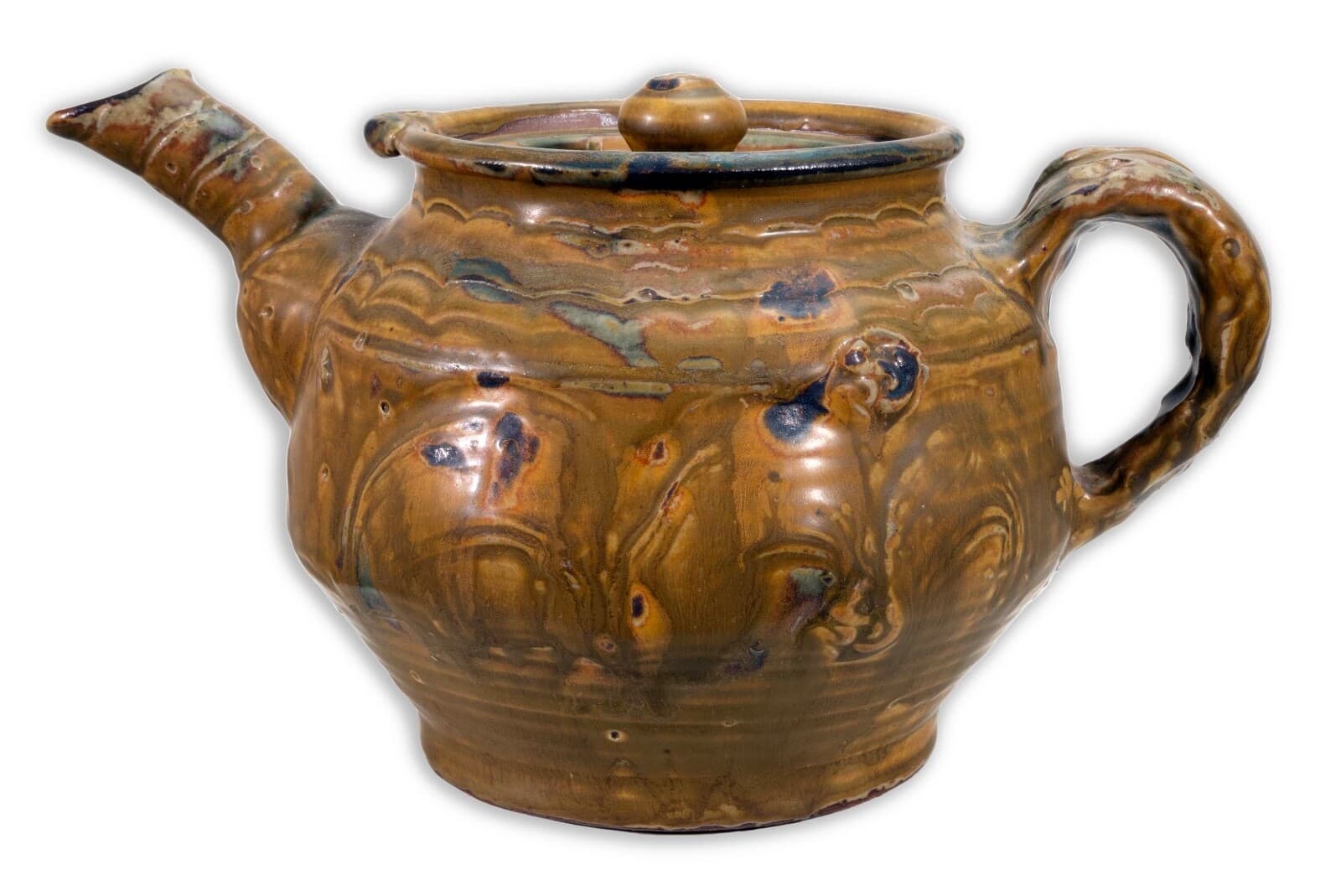 John Glick Modernist Stoneware Glazed Coffee Tea Pot Signed and Stamped - Thumbnail 4