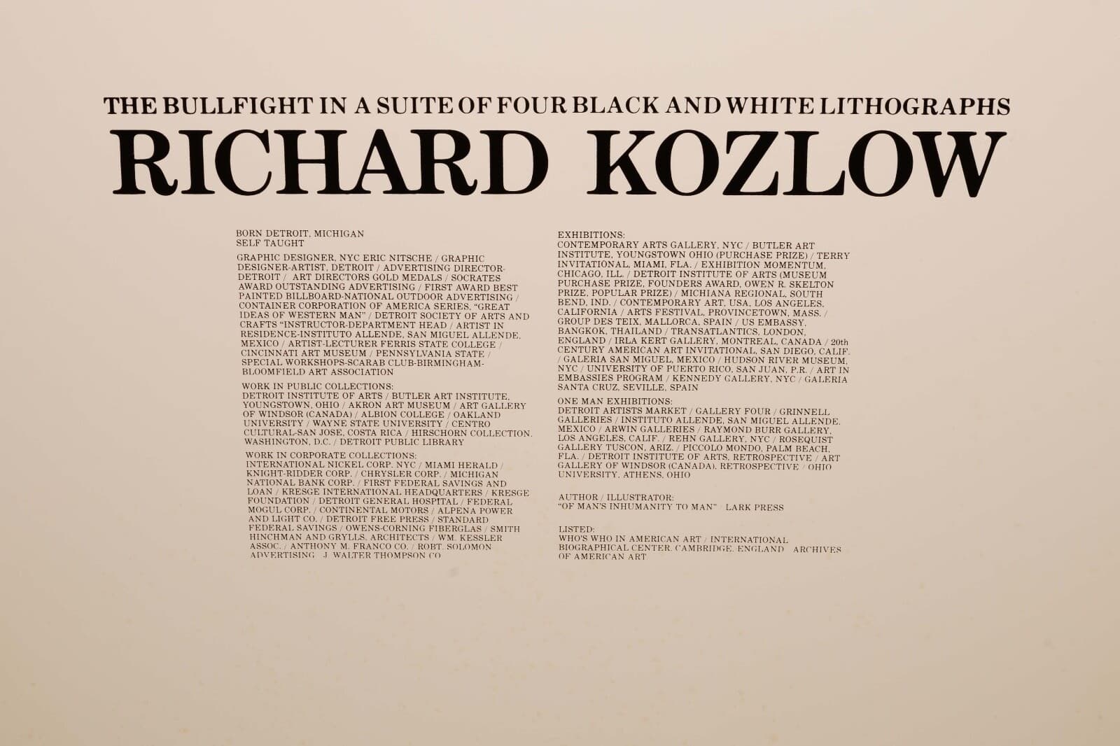 Richard Kozlow Plaza De Toros Portfolio with 4 Lithographs Signed - Thumbnail 20