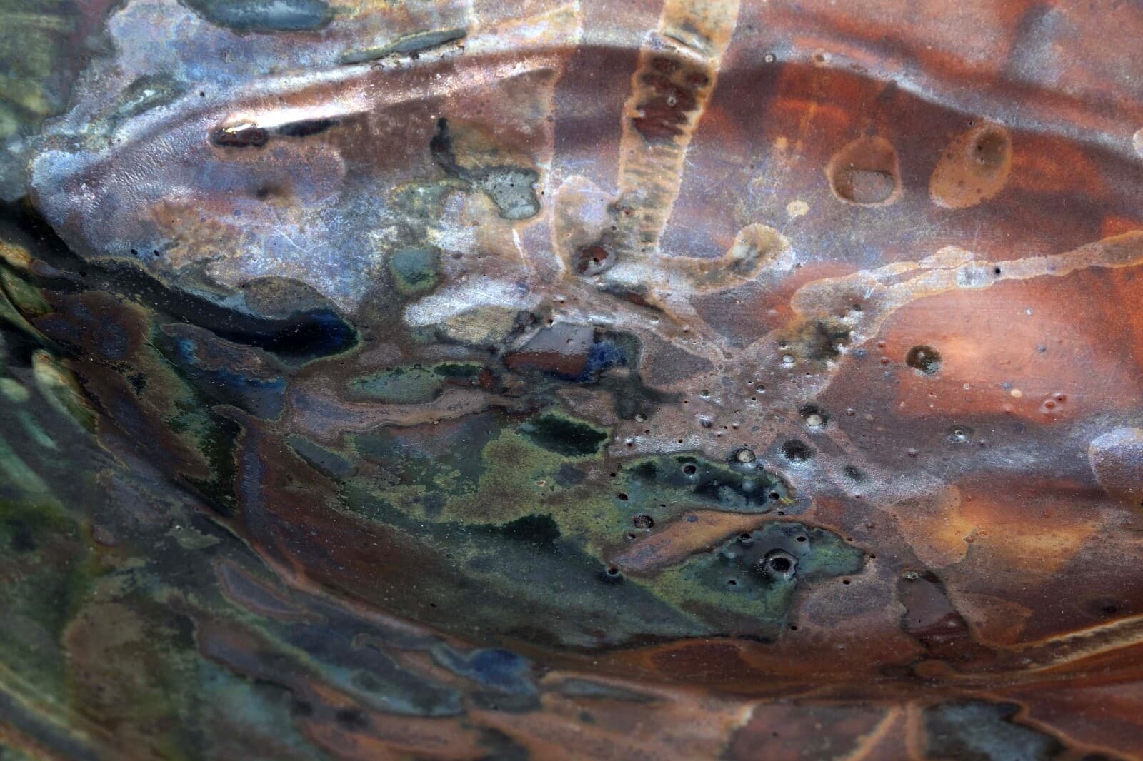 John Glick Modernist Stoneware Glazed Ceramic Serving Platter Signed and Stamped - Thumbnail 7