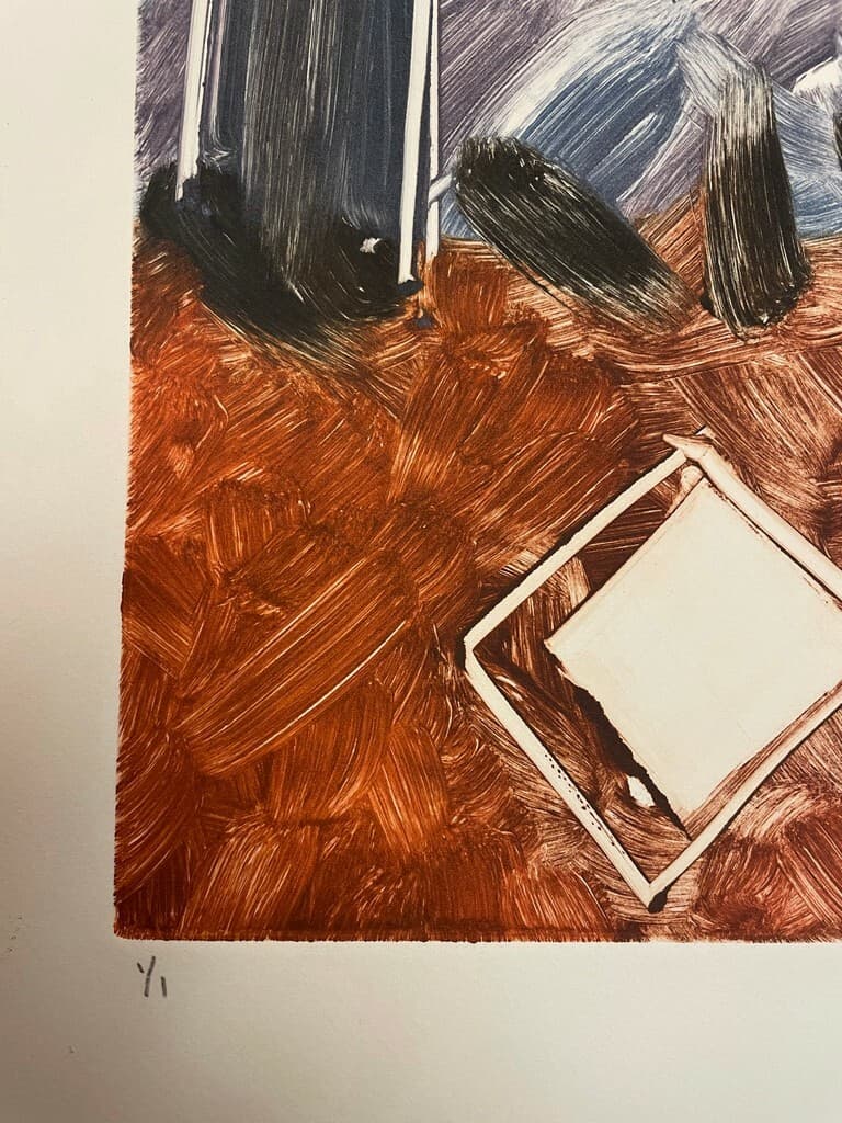 Jay Lefkowitz Monotype Print (Orange, Purple, Green) Hand - Thumbnail 2