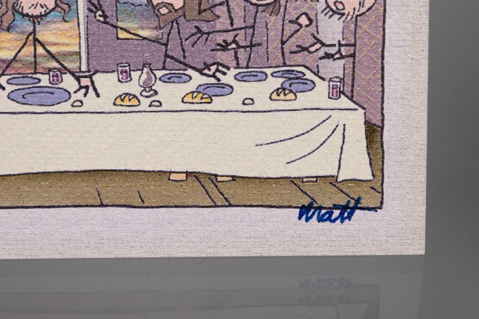 Matt Feazell Signed Leonardo DaVinci’s The Last Supper Stick Figure Masterpieces - Thumbnail 2