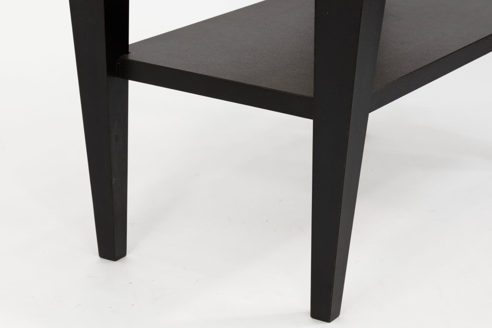 Pair Of Post Modern Ebony Black Architectural Frame Nightstands - Thumbnail 8