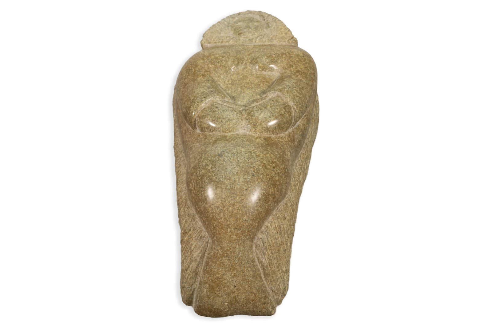 Inuit Resting Man Hand-Carved Soapstone Sculpture Native Canadian Art - Thumbnail 2