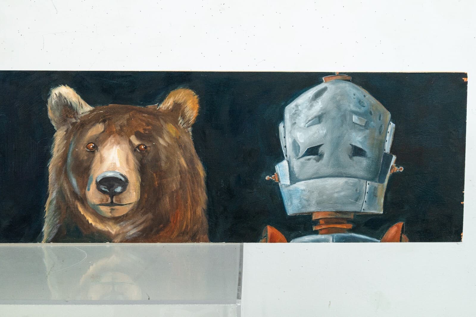 Lauren Briere Lions, Tigers, Bears, and Oh My Bot Signed Oil Painting on Board - Thumbnail 3