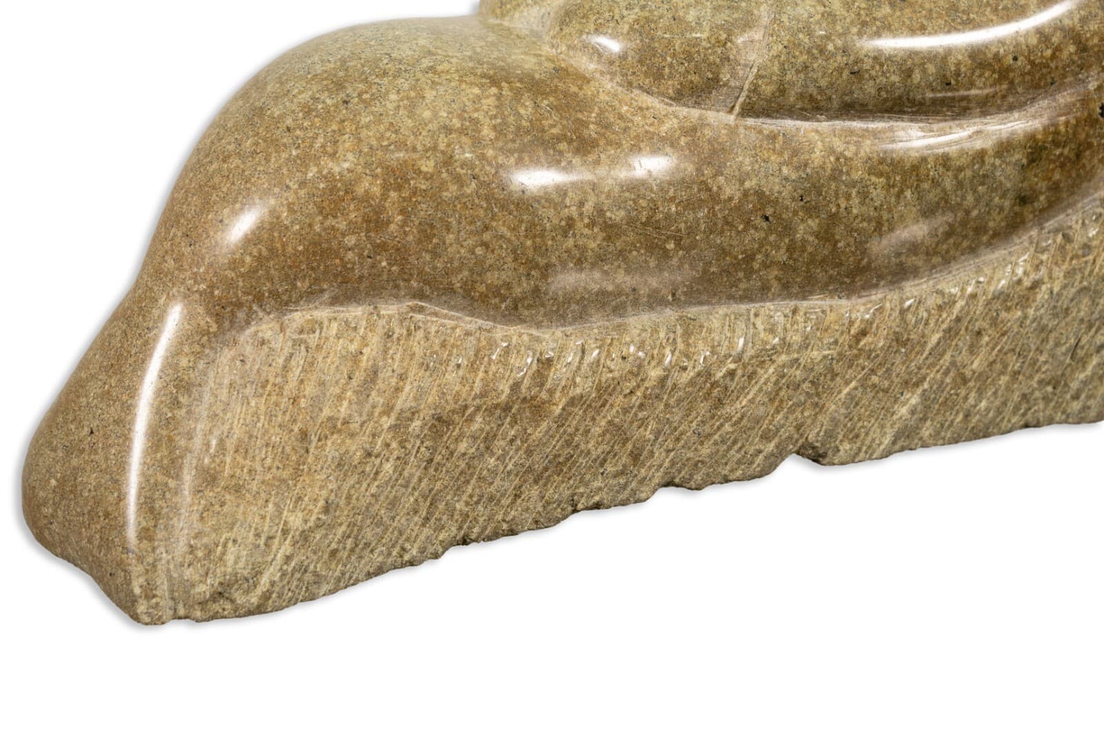 Inuit Resting Man Hand-Carved Soapstone Sculpture Native Canadian Art - Thumbnail 6