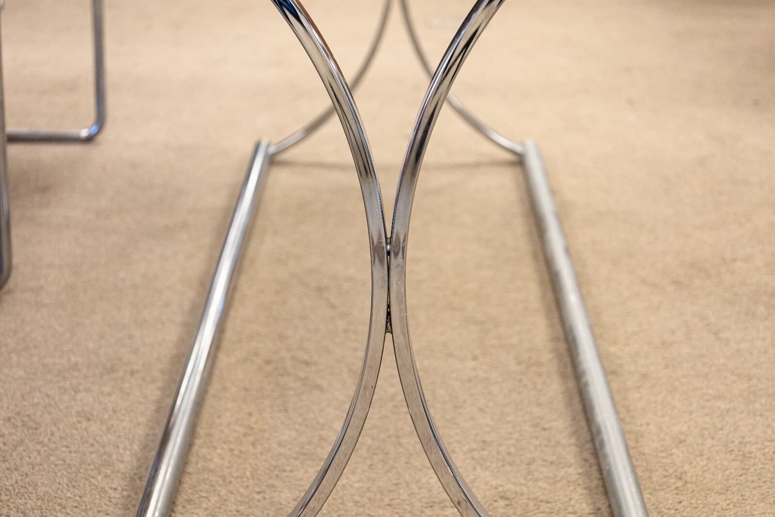 Maison Jansen Style Chrome Smoked Glass Contemporary Modern Console Sofa Table - Thumbnail 7