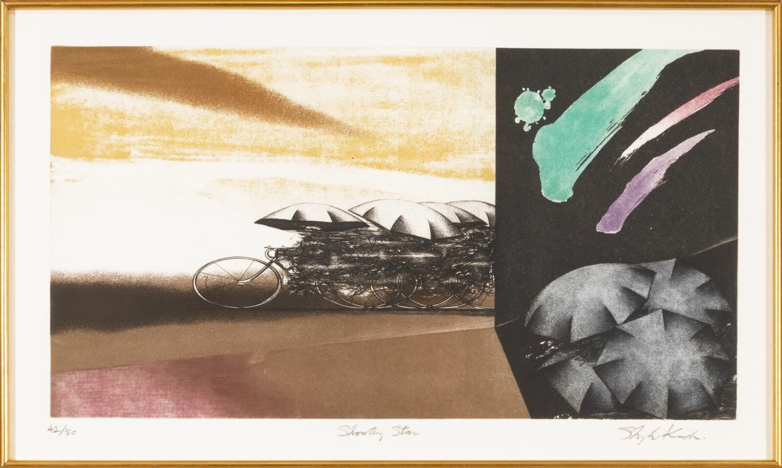 Shigeki Kuroda Shooting Star Signed Contemporary Etching with Aquatint 42/50