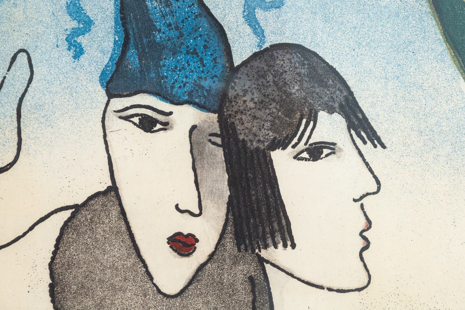 Peter Barger The Artist and the Lady Love Modern Expressionist Etching A.P. 4/9 - Thumbnail 3