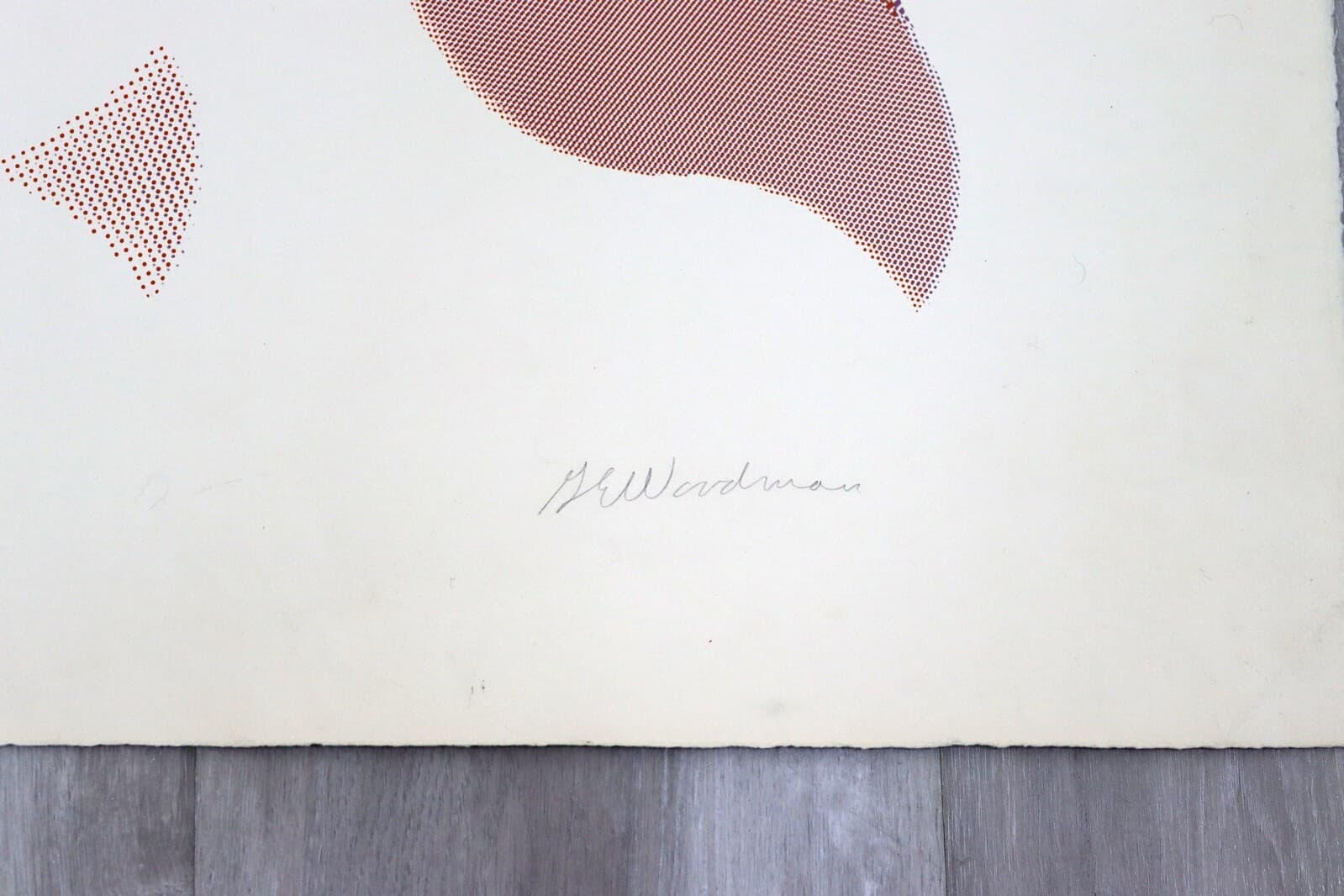 Woodman Pink Swirl Abstract Contemporary Unframed Serigraph Signed by Woodman - Thumbnail 2