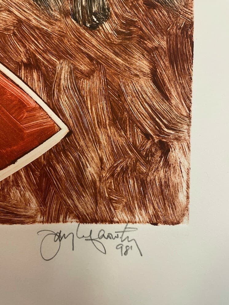 Jay Lefkowitz Monotype Print (Orange, Purple, Green) Hand - Thumbnail 3
