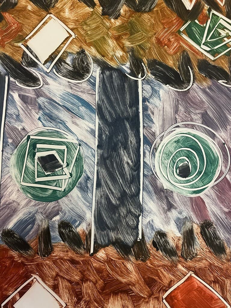 Jay Lefkowitz Monotype Print (Orange, Purple, Green) Hand - Thumbnail 4