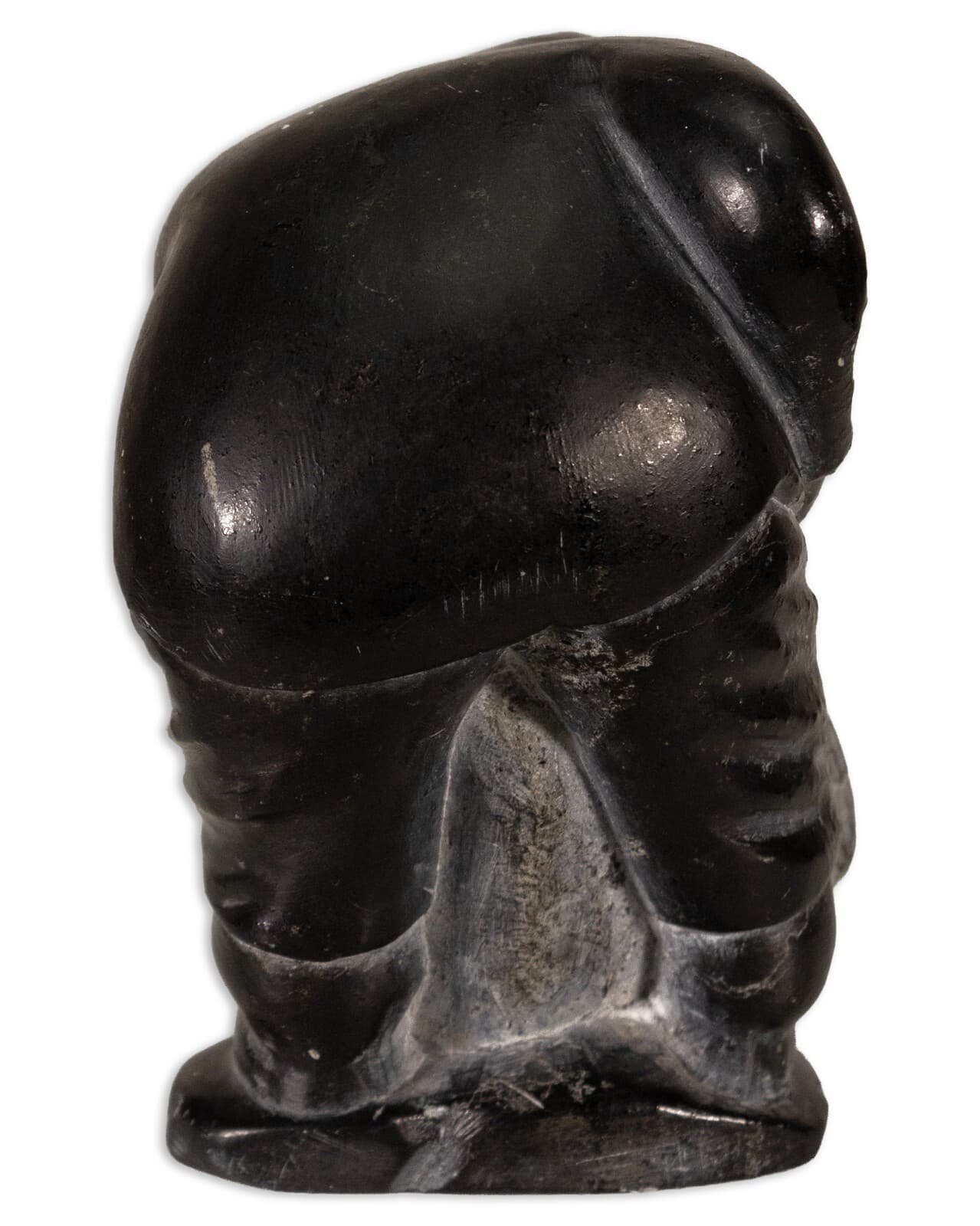 Inuit Hunter Signed Hand-Carved Soapstone Nutaraluk Uilia Iyaituk 1943 - Thumbnail 3