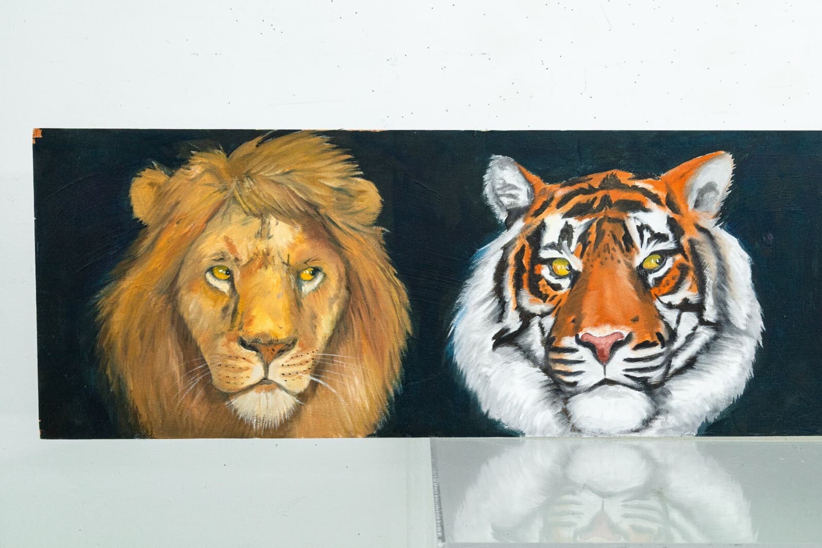Lauren Briere Lions, Tigers, Bears, and Oh My Bot Signed Oil Painting on Board - Thumbnail 2