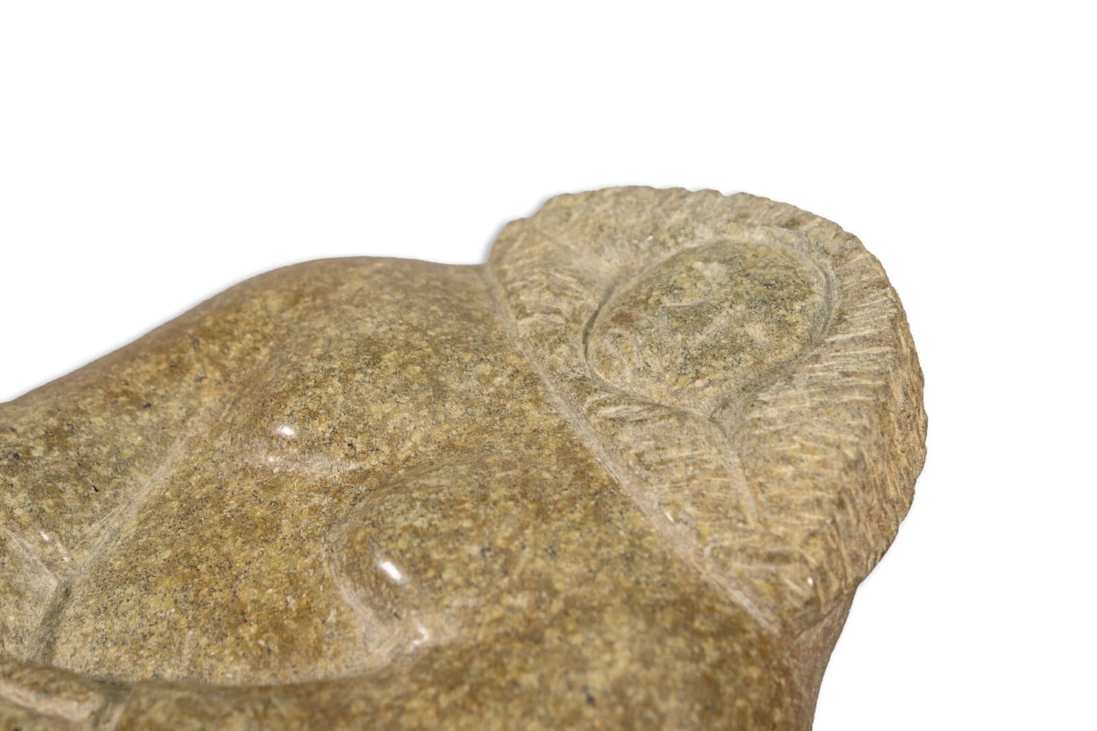 Inuit Resting Man Hand-Carved Soapstone Sculpture Native Canadian Art - Thumbnail 4
