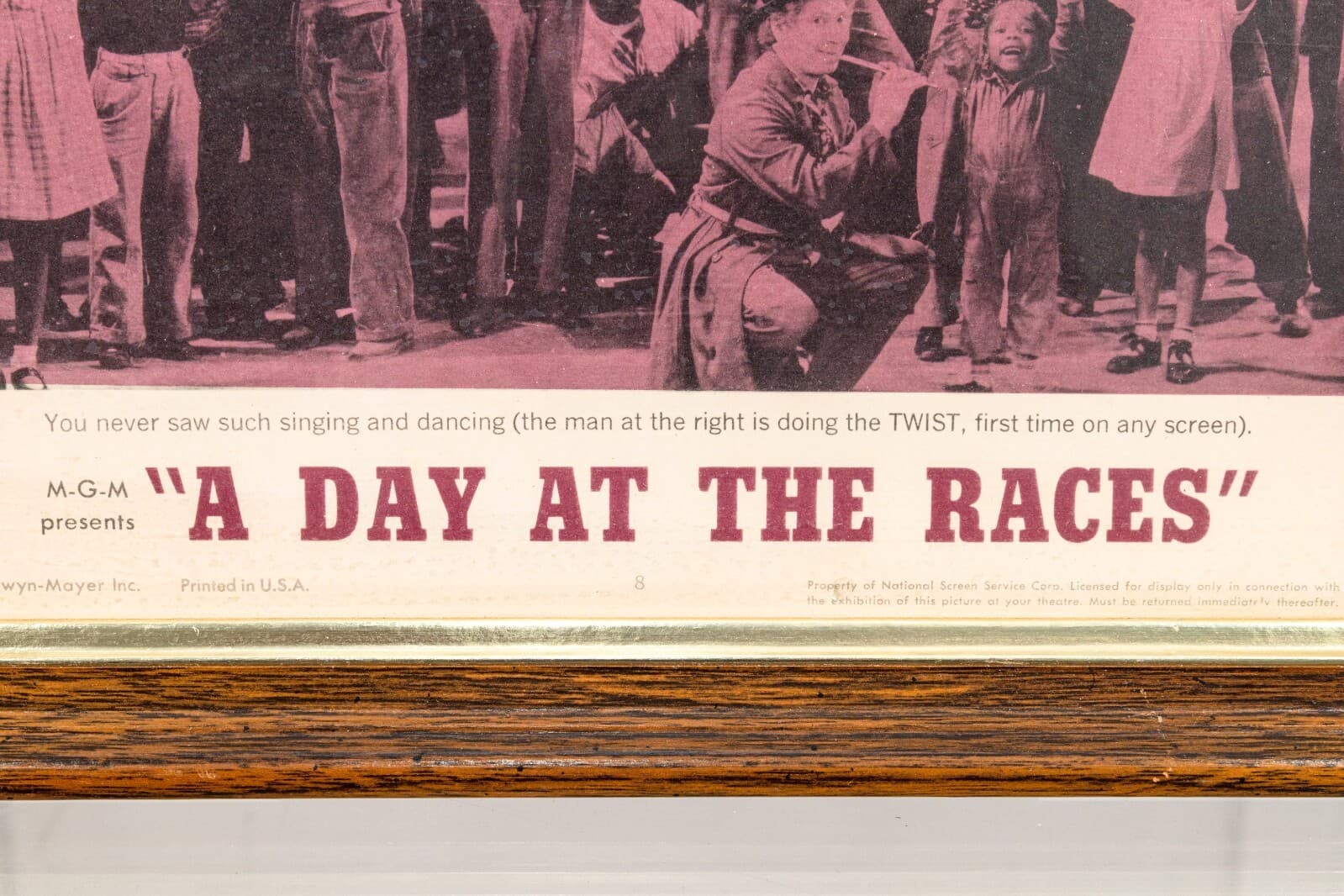MGM A Day at the Races Marx Brothers Vintage Movie Memorabilia Art Framed 1962 - Thumbnail 6
