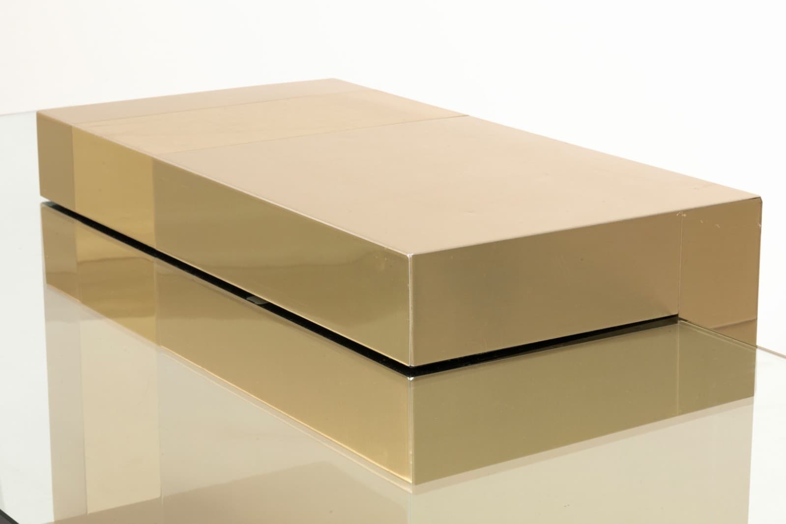 Cityscape Brass And Glass Floating Coffee Table By Paul Evans - Thumbnail 4