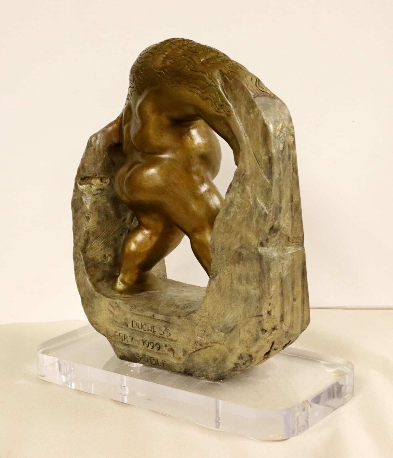 Contemporary Bronze Table Sculpture Duchess Nude Signed by Jerry Soble 1990s - Thumbnail 6