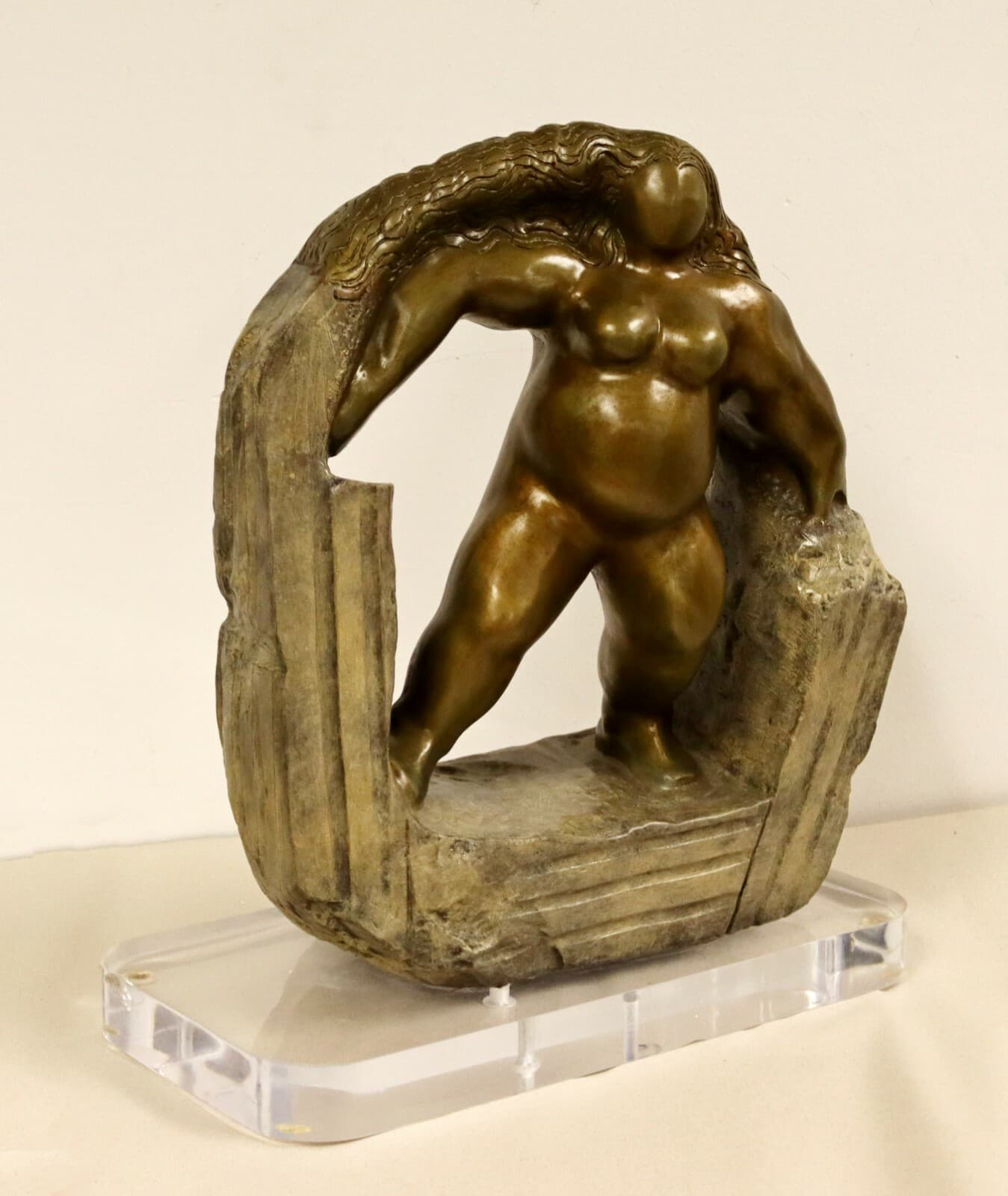 Contemporary Bronze Table Sculpture Duchess Nude Signed by Jerry Soble 1990s - Thumbnail 3