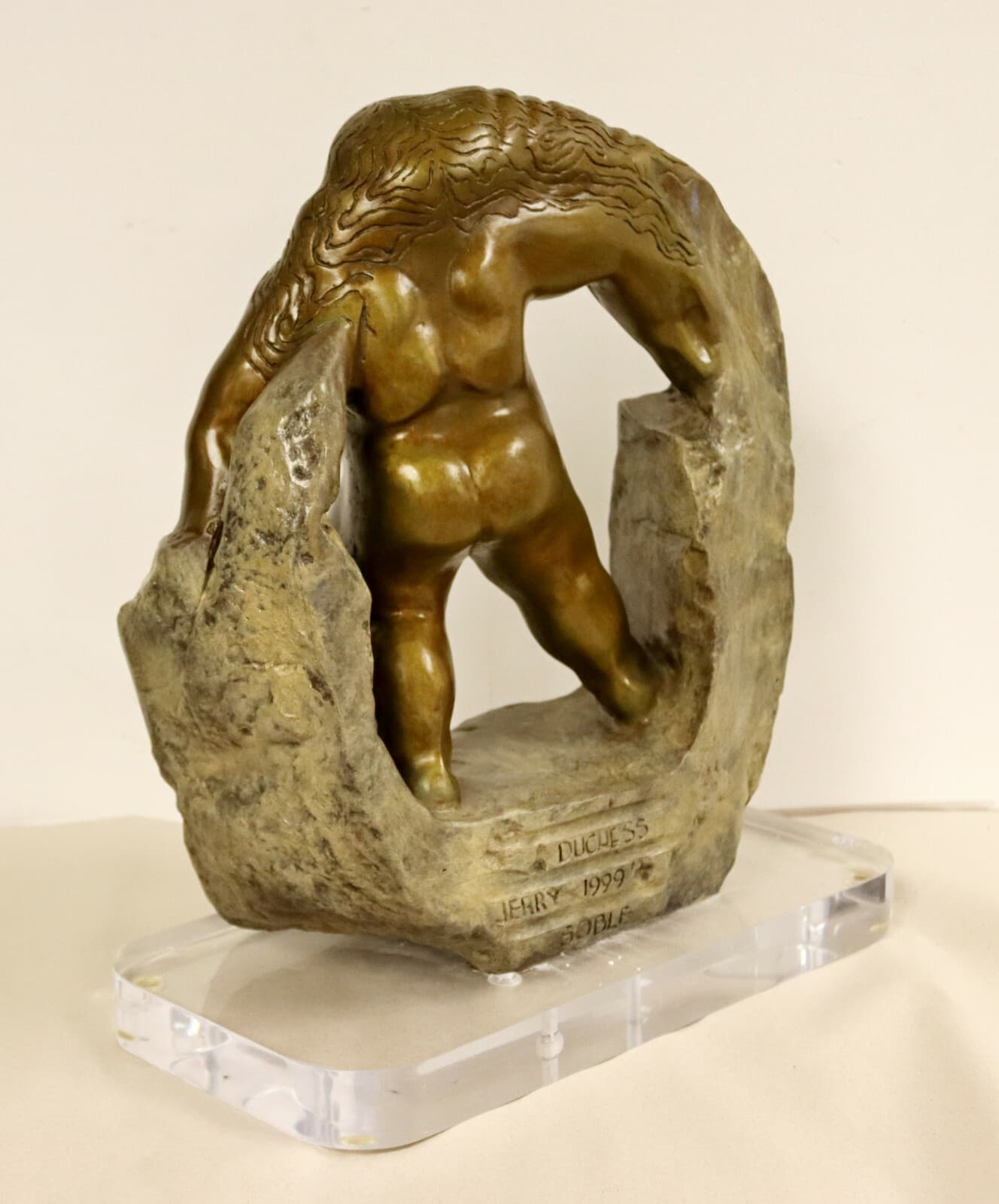Contemporary Bronze Table Sculpture Duchess Nude Signed by Jerry Soble 1990s - Thumbnail 7