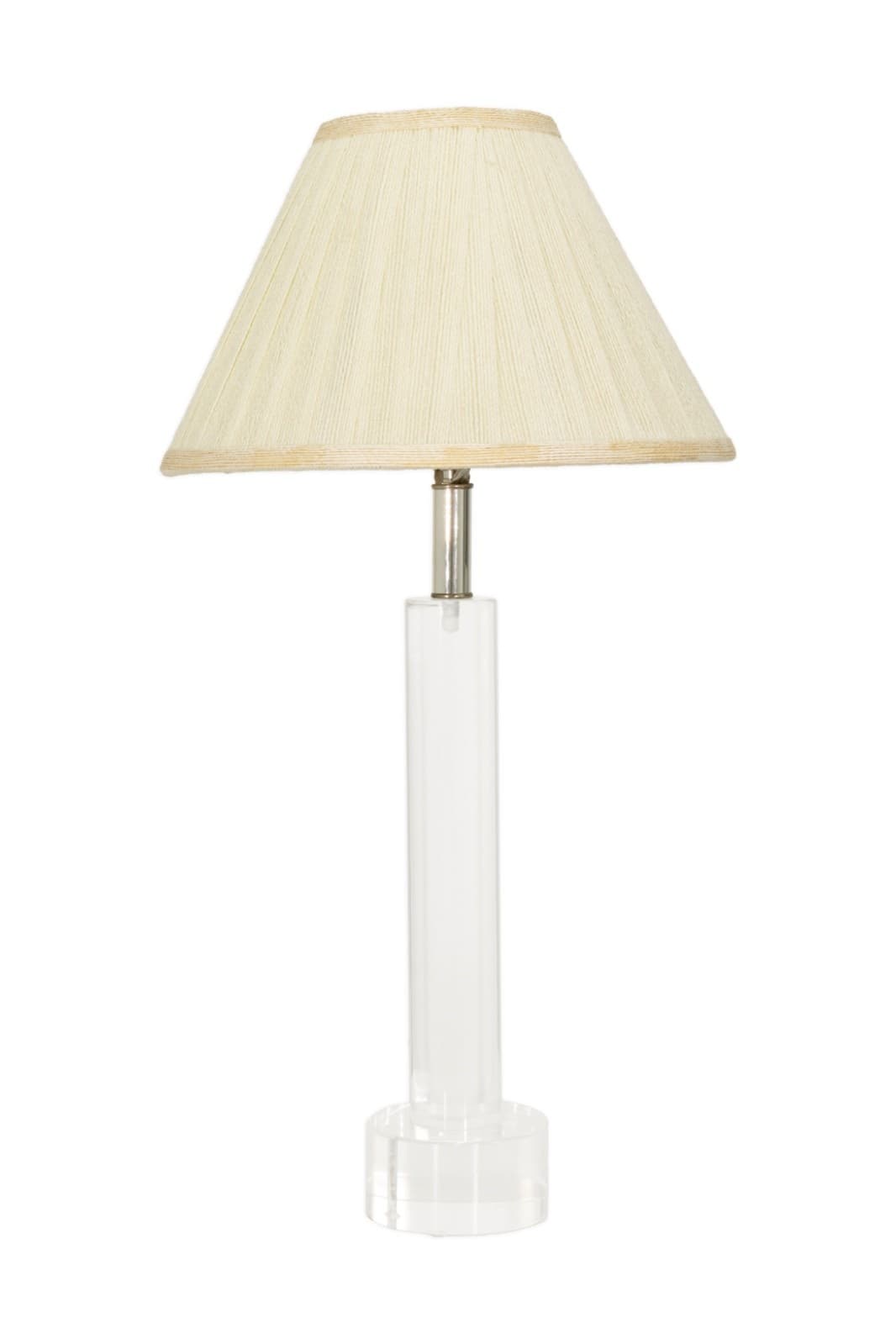 Chunky Lucite Tubular Column Table Lamp By Design Classics