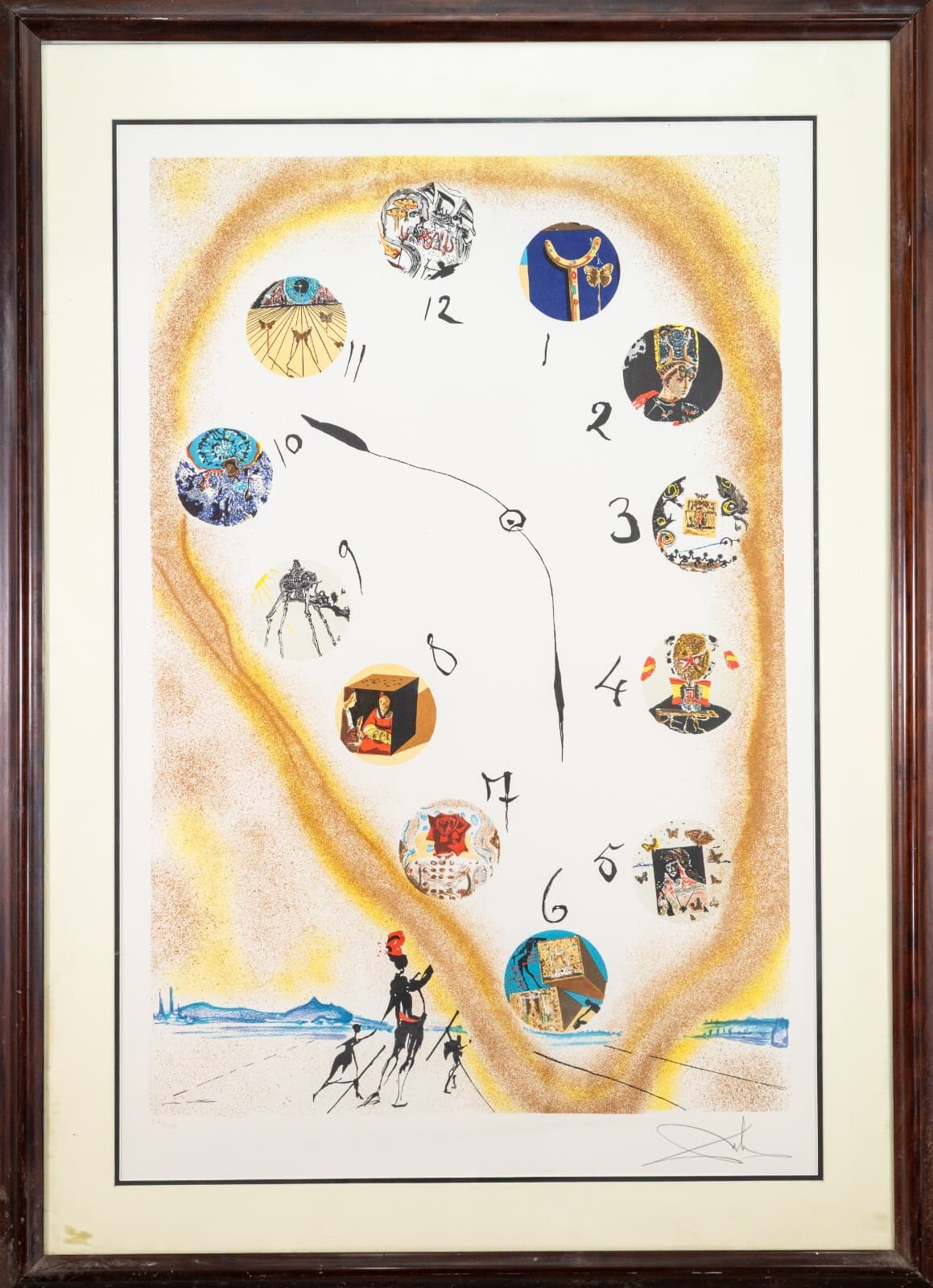 Modern Surrealism Lithograph In the Style of Salvador Dali Time & Space Unframed