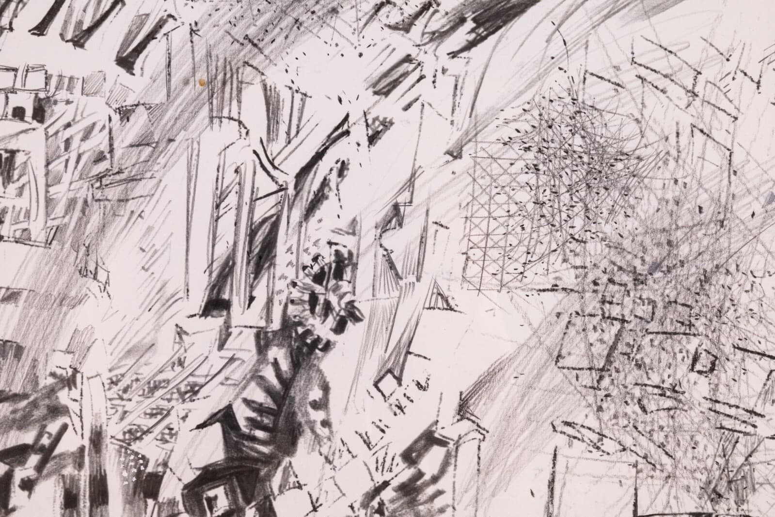 Glen Michaels Signed Bricktown People Mover Station Pen & Oil Drawing on Paper - Thumbnail 4