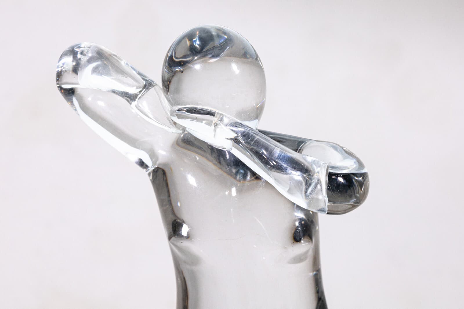 Elio Raffaeli for Salviati Murano Glass Clear Sculpture of a Figurative Woman - Thumbnail 2