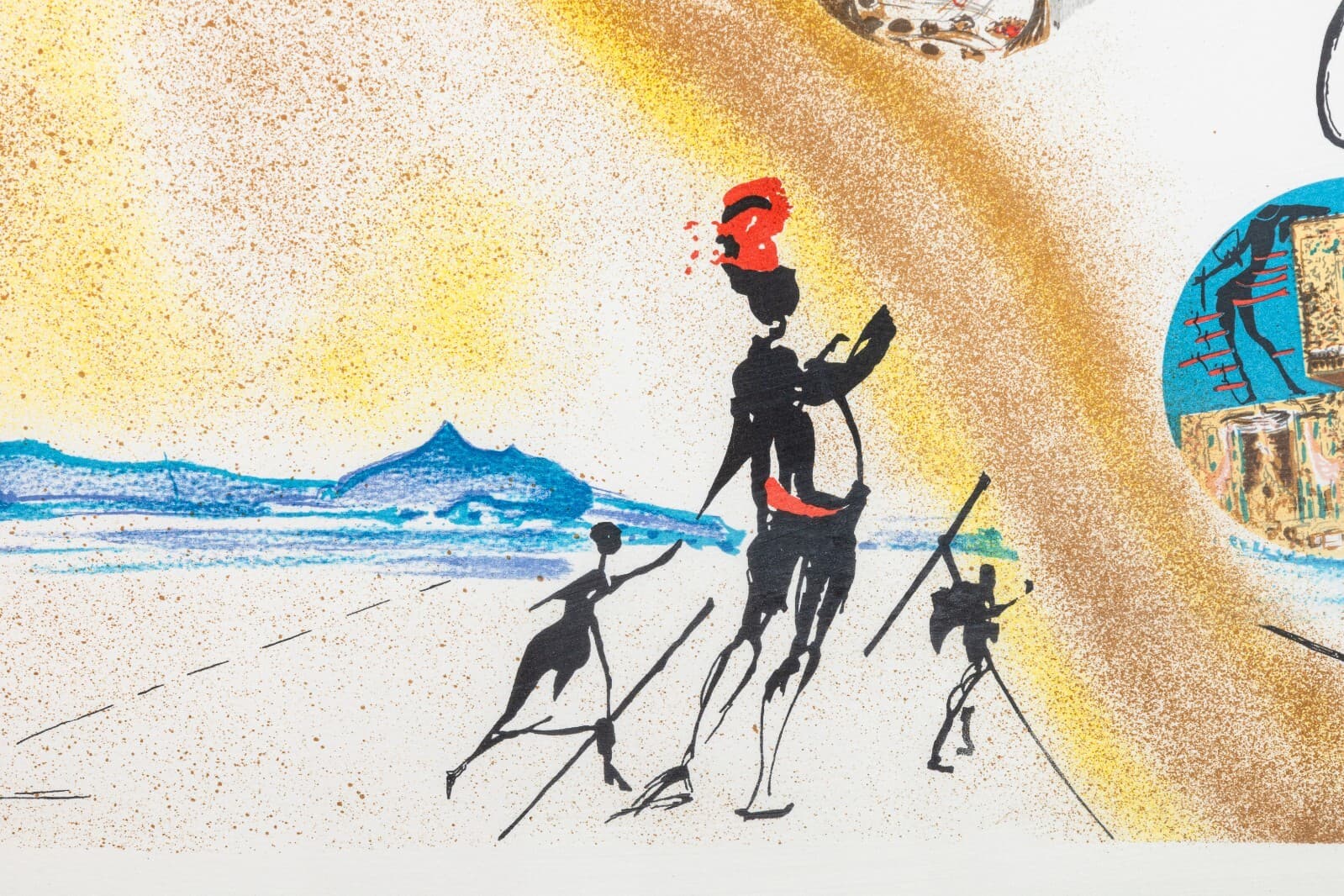 Modern Surrealism Lithograph In the Style of Salvador Dali Time & Space Unframed - Thumbnail 7